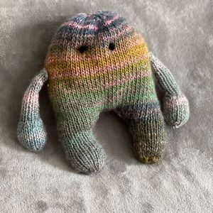 Plushi stuffed animal monster hand knitted